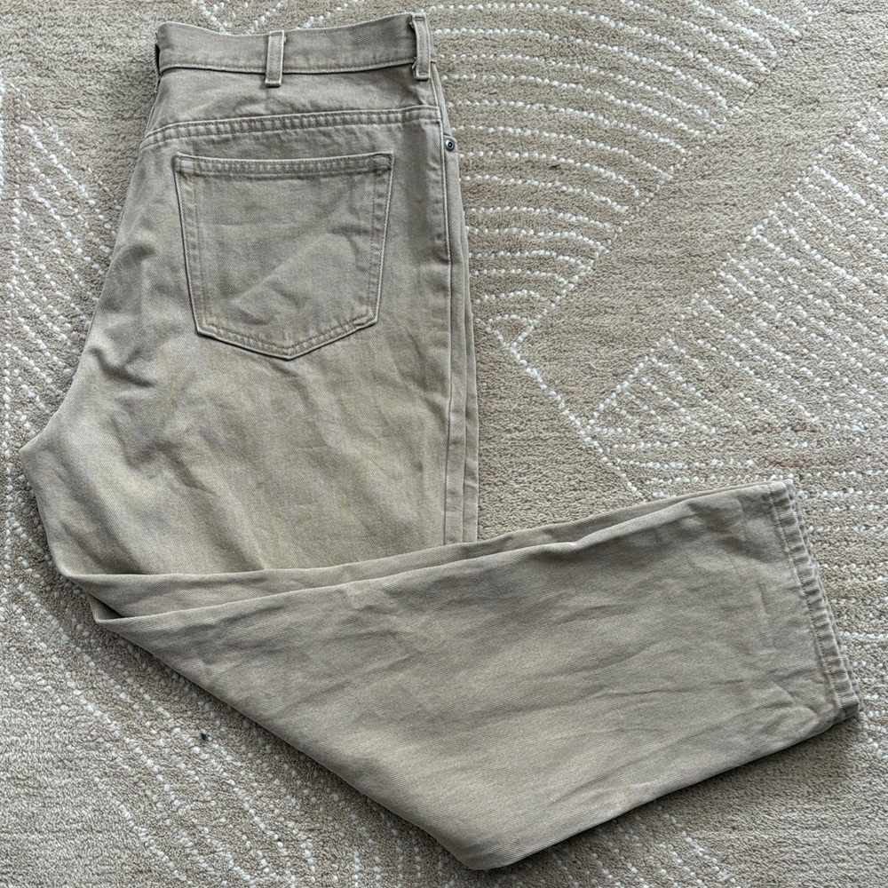 Lands' End Tan Work Pants Jeans Women’s Size 16 100% Cotton